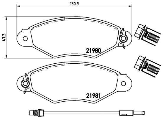 A.B.S. P 68 042 BREMBO Bremsbelagsatz, Scheibenbremse